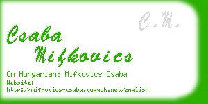 csaba mifkovics business card